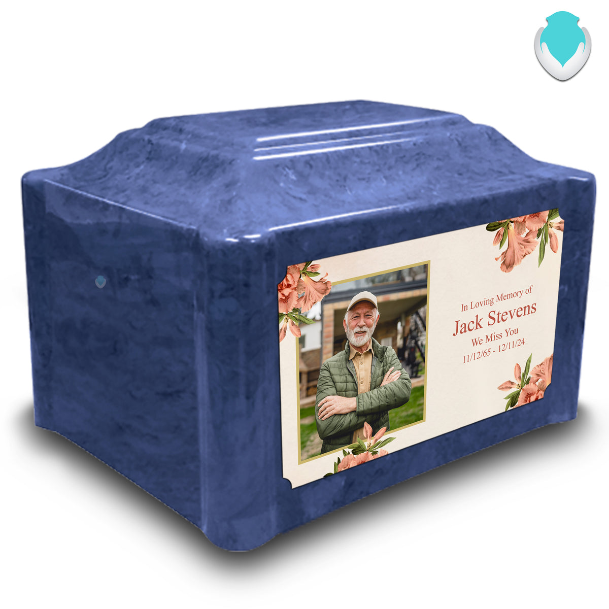 Adult Devotion Custom Printed Azalea Flower Cultured Marble Urns for Ashes