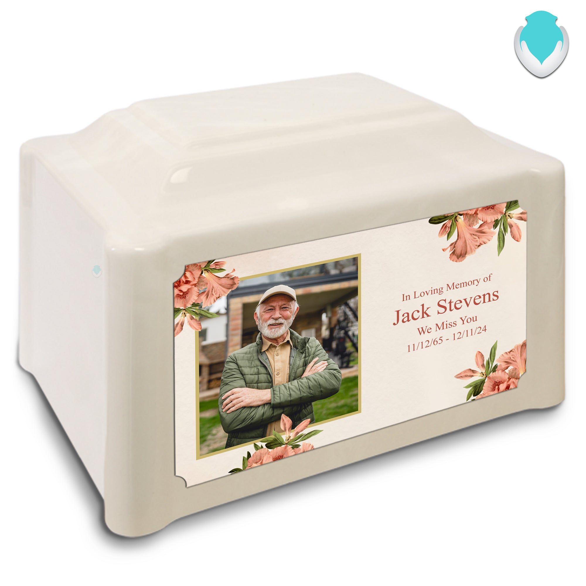 Adult Devotion Custom Printed Azalea Flower Cultured Marble Urns for Ashes