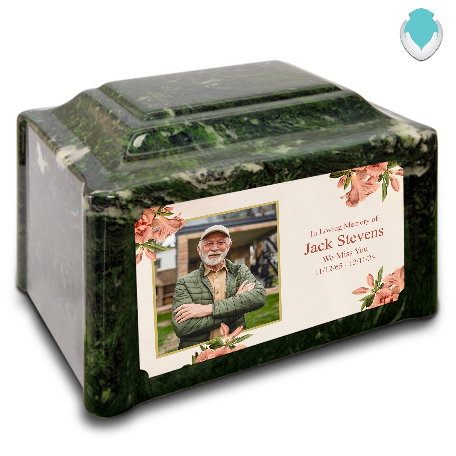 Adult Devotion Custom Printed Azalea Flower Cultured Marble Urns for Ashes