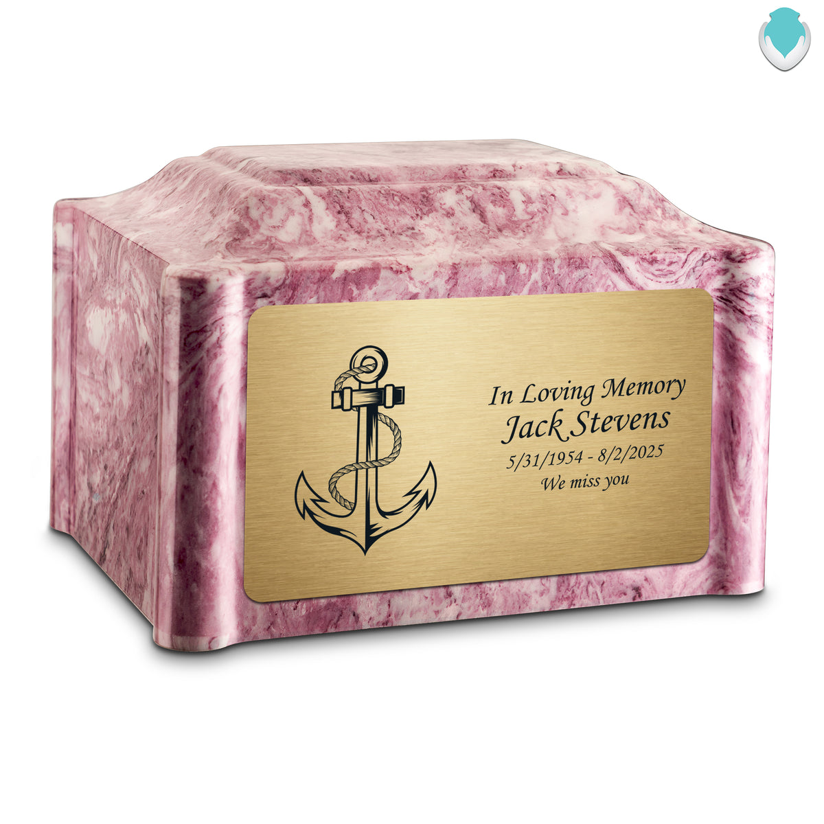 Adult Devotion Anchor Wild Rose Cultured Marble Urns for Ashes