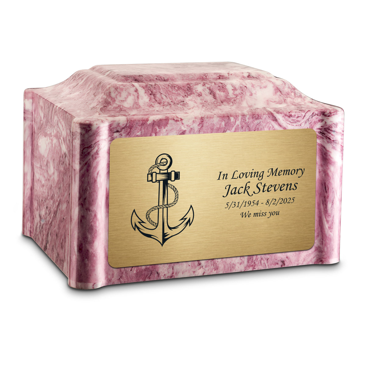 Adult Devotion Anchor Wild Rose Cultured Marble Urns for Ashes