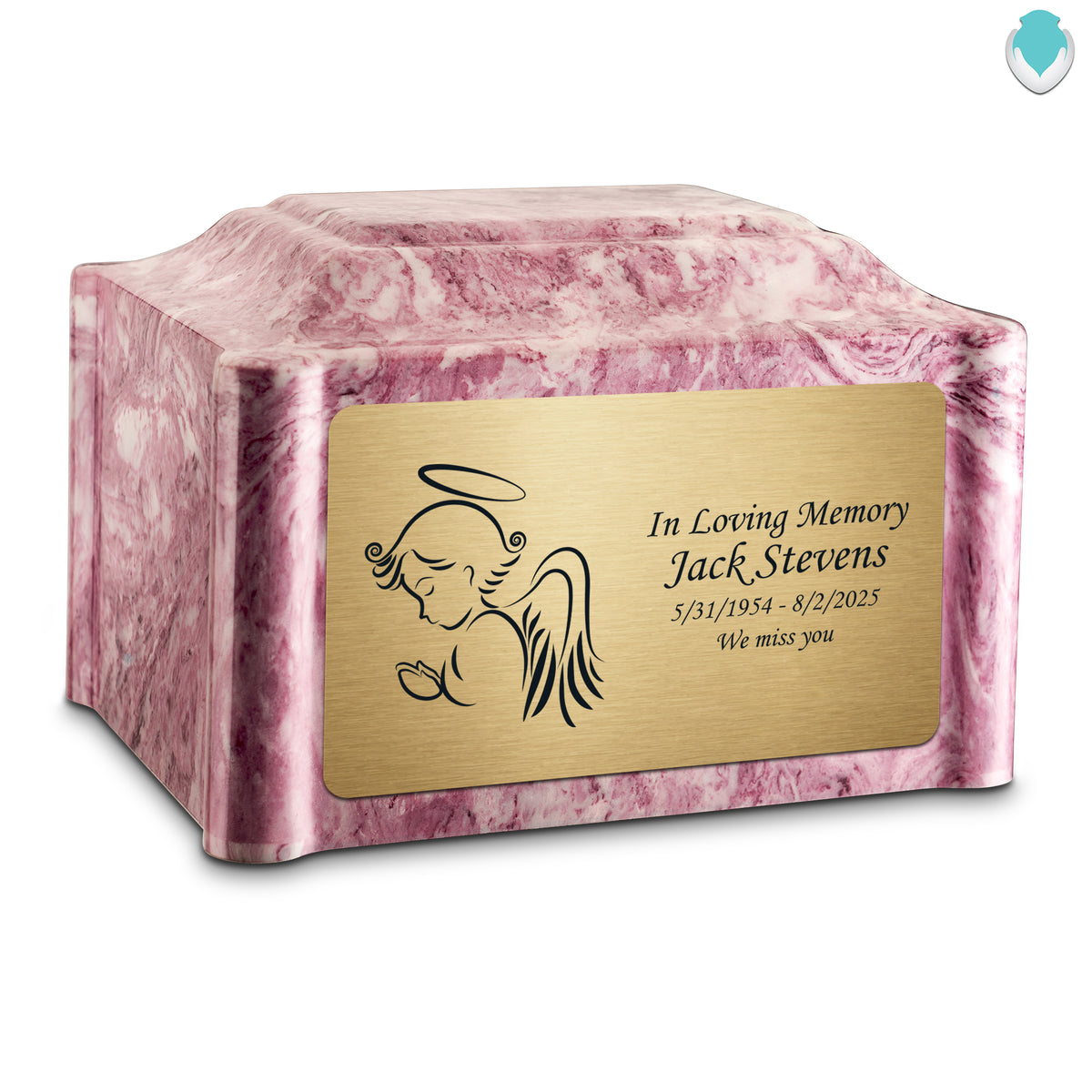 Adult Devotion Angel Wild Rose Cultured Marble Urns for Ashes