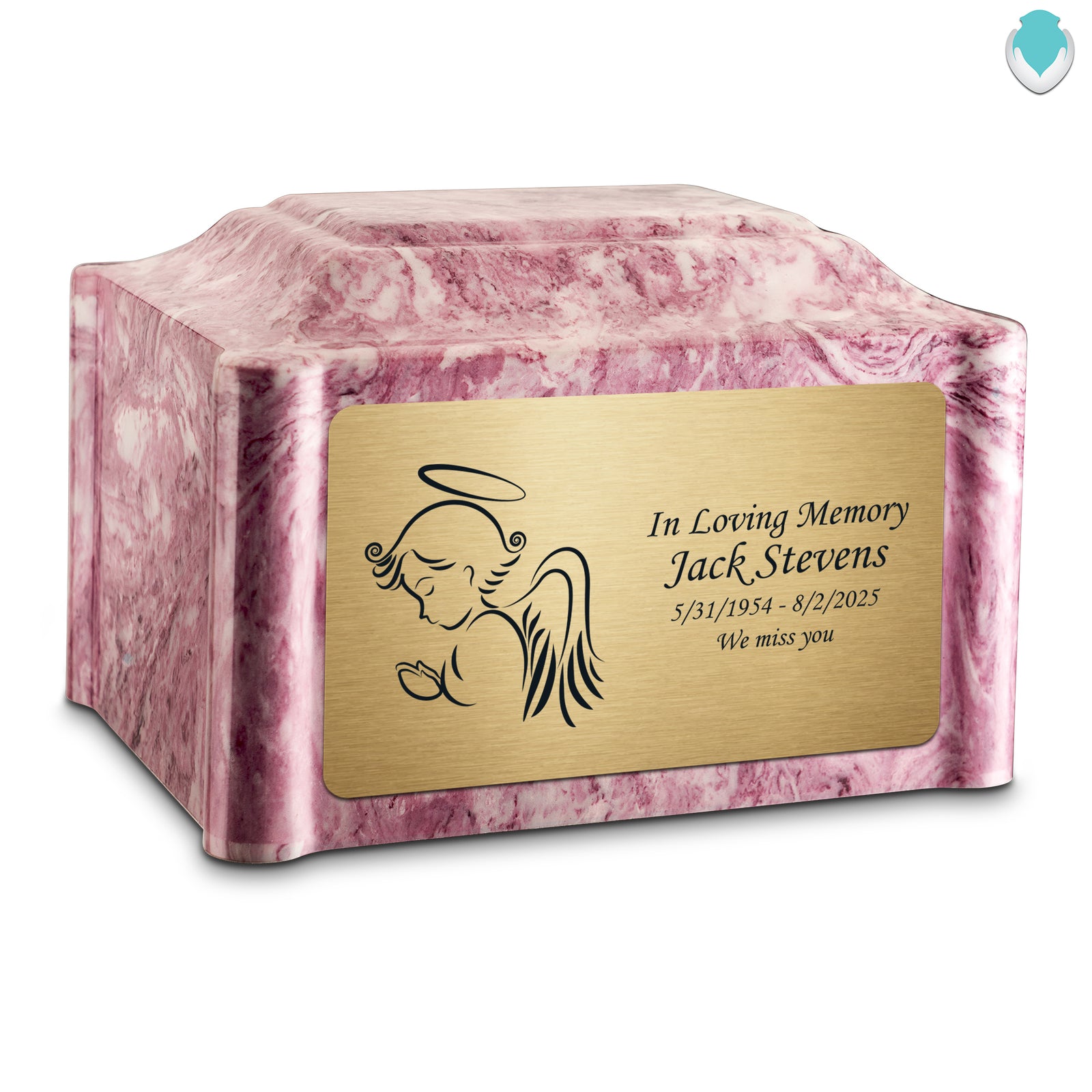 Adult Devotion Angel Wild Rose Cultured Marble Urns for Ashes