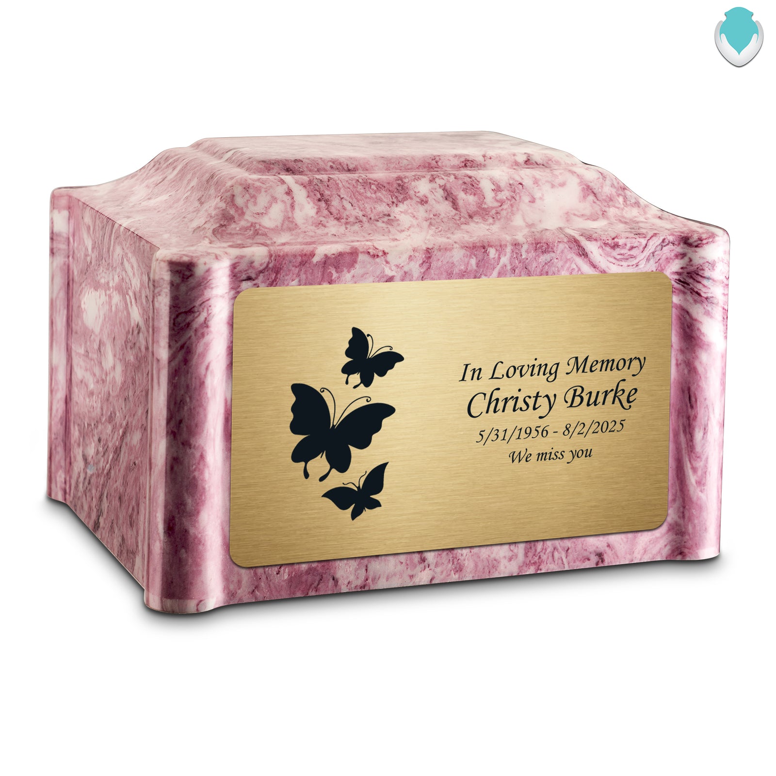 Adult Devotion Butterflies Wild Rose Cultured Marble Urns for Ashes