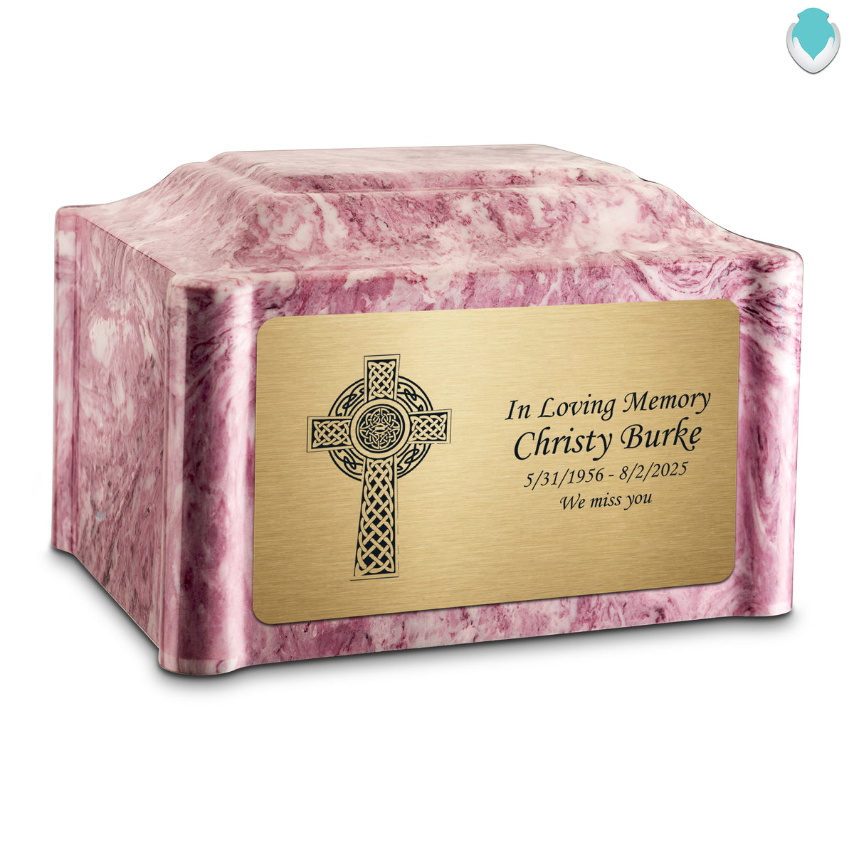 Adult Devotion Celtic Cross Wild Rose Cultured Marble Urns for Ashes