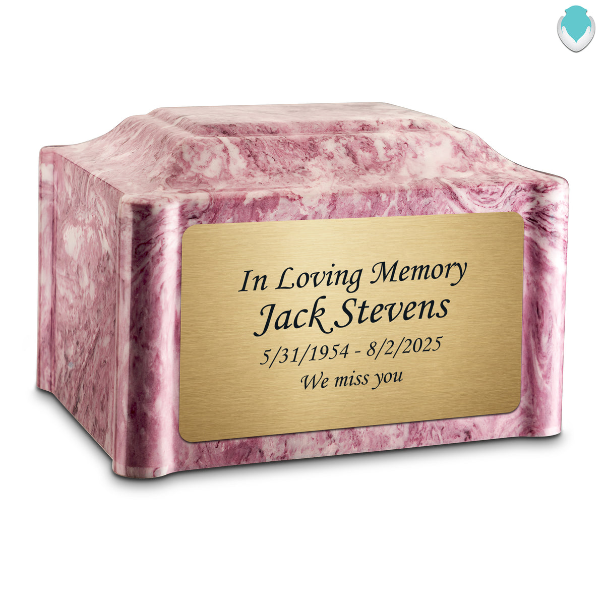 Adult Devotion Custom Engraved Wild Rose Cultured Marble Urns for Ashes