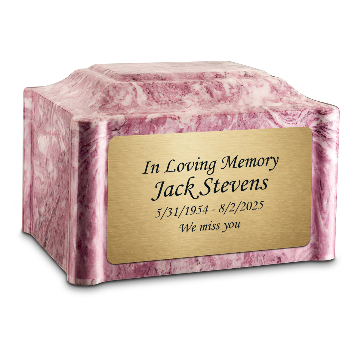 Adult Devotion Custom Engraved Wild Rose Cultured Marble Urns for Ashes