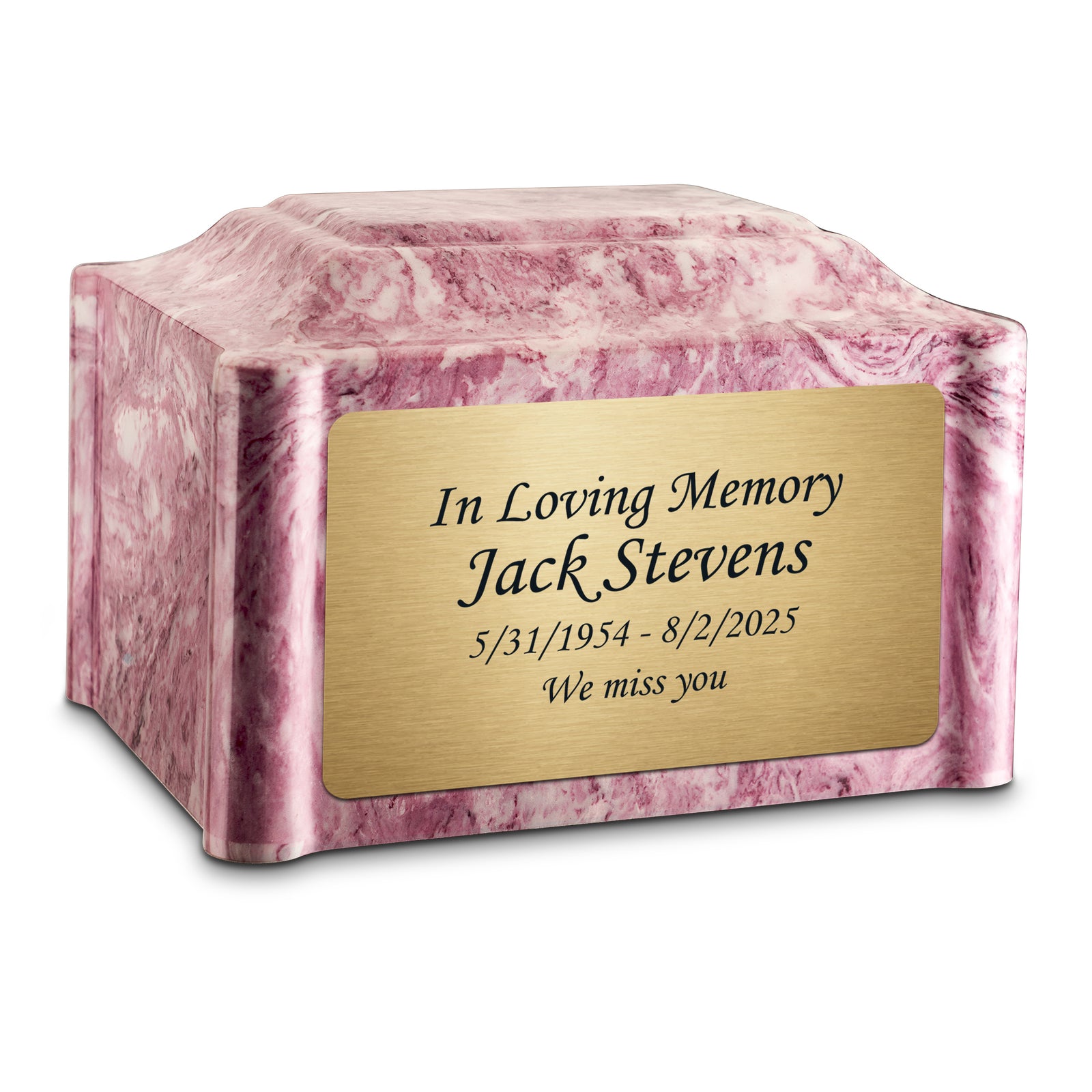 Adult Devotion Custom Engraved Wild Rose Cultured Marble Urns for Ashes