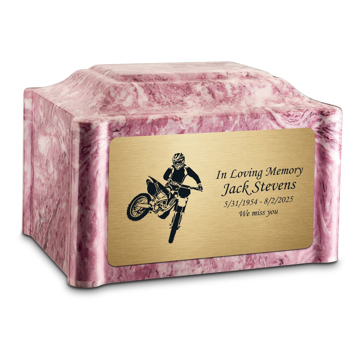 Adult Devotion Dirt Bike Wild Rose Cultured Marble Urns for Ashes
