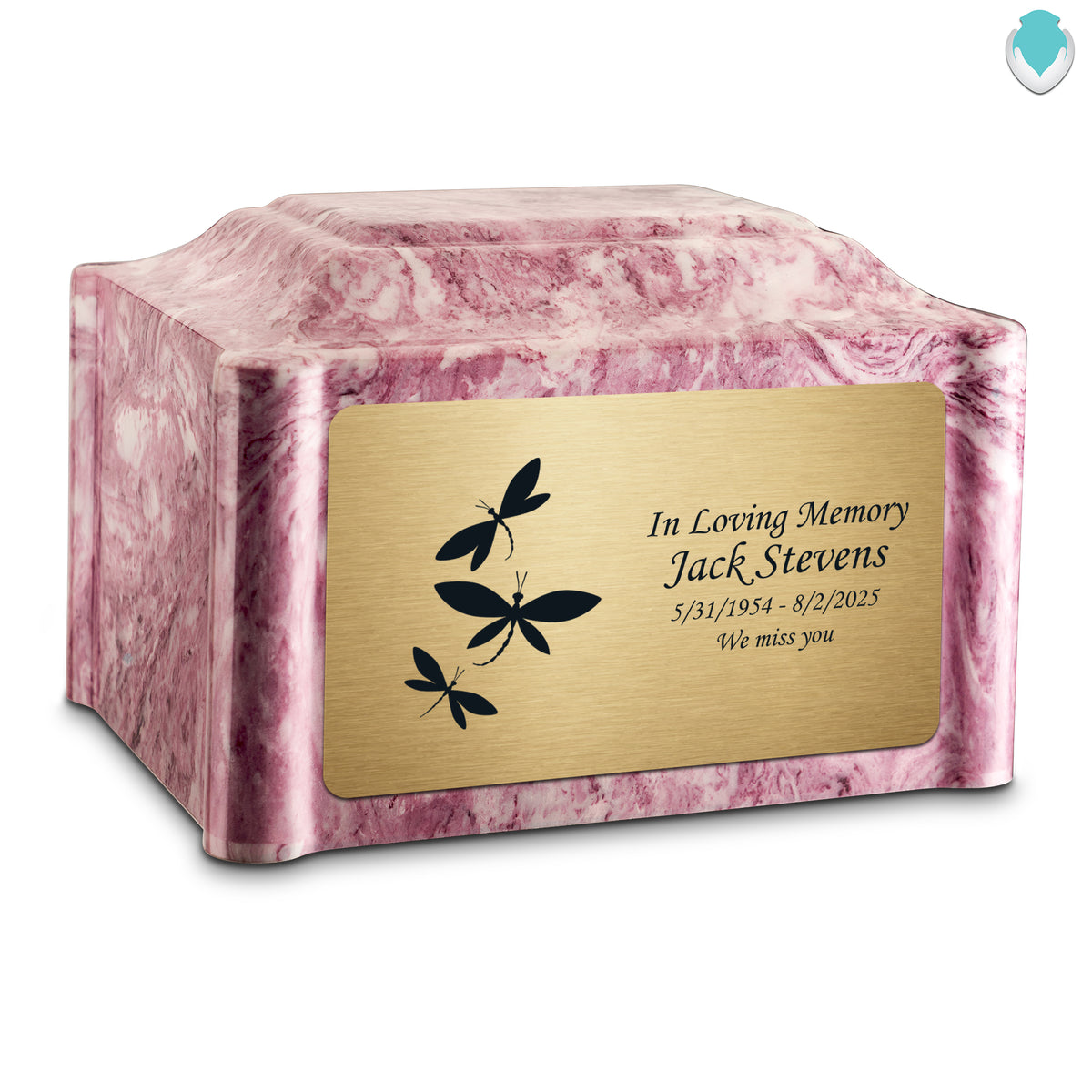 Adult Devotion Dragonflies Wild Rose Cultured Marble Urns for Ashes