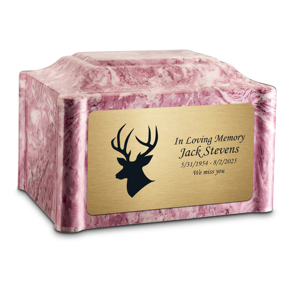 Adult Devotion Deer Wild Rose Cultured Marble Urns for Ashes