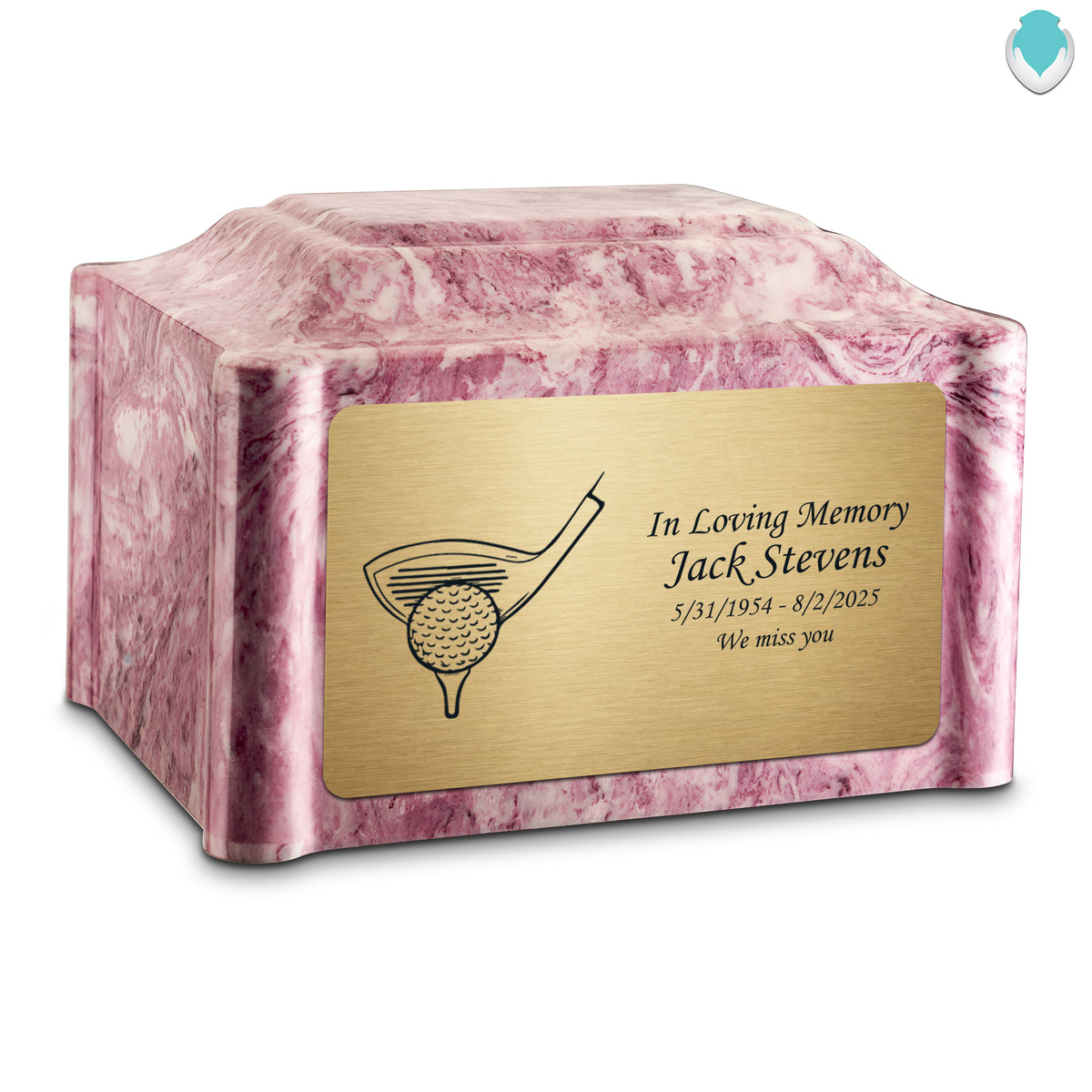 Adult Devotion Golf Wild Rose Cultured Marble Urns for Ashes