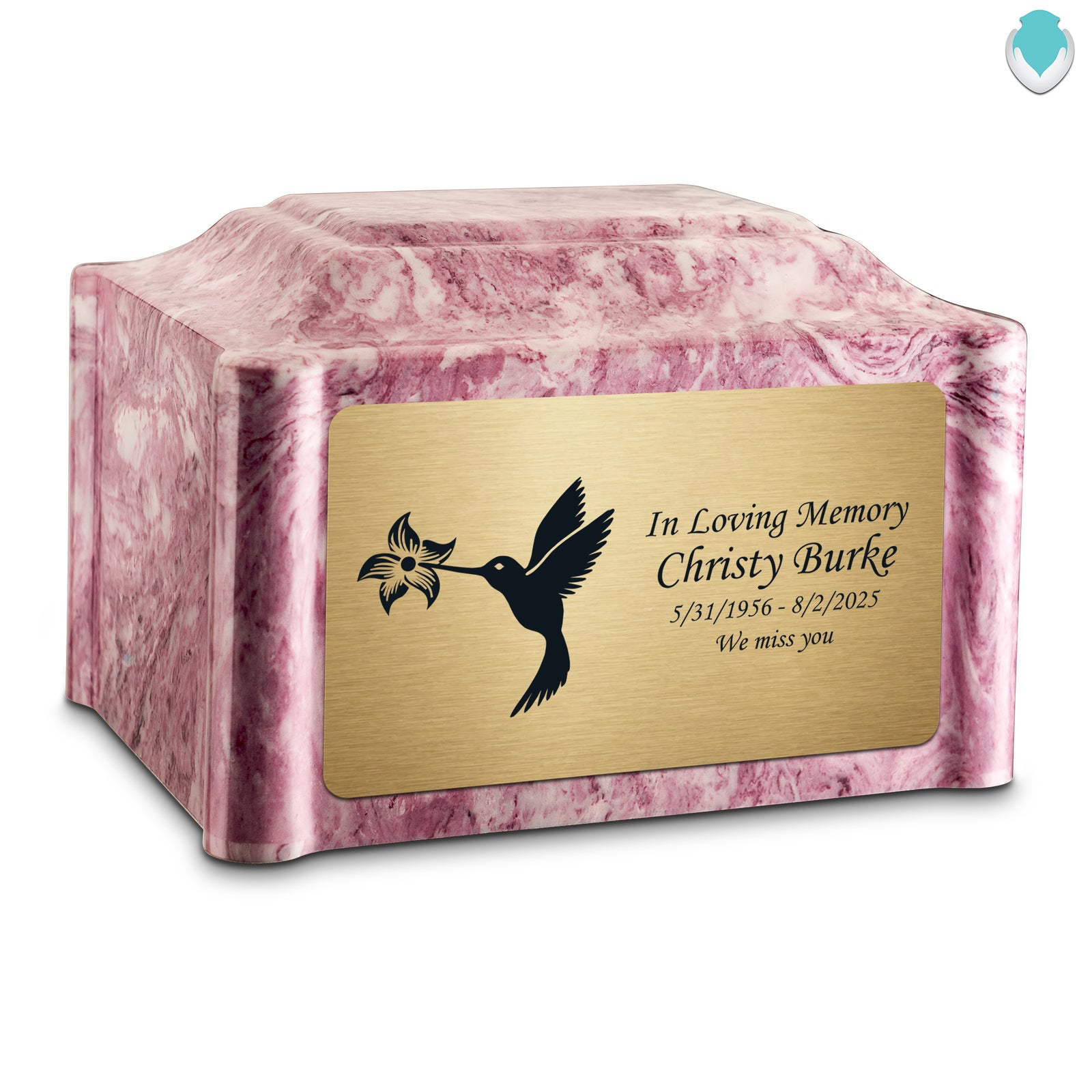 Adult Devotion Hummingbird Wild Rose Cultured Marble Urns for Ashes