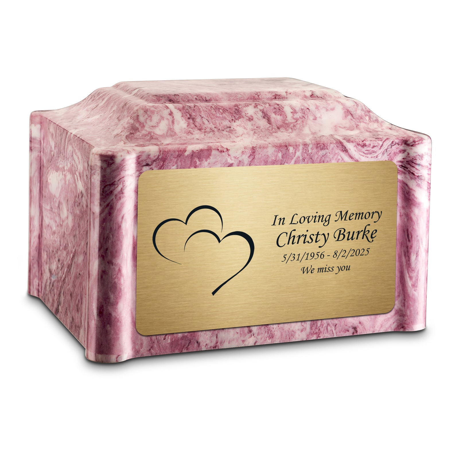 Adult Devotion Hearts Wild Rose Cultured Marble Urns for Ashes