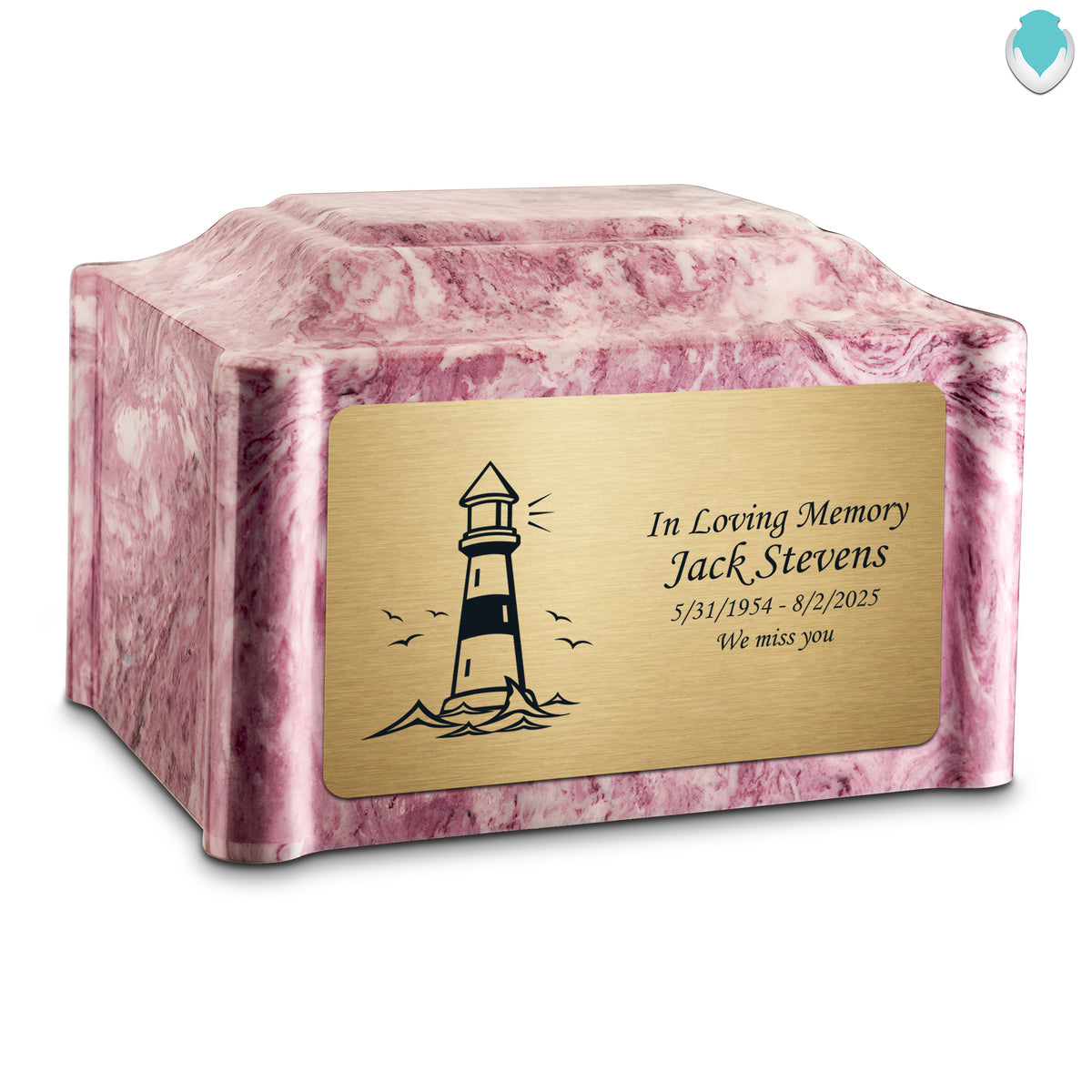 Adult Devotion Lighthouse Wild Rose Cultured Marble Urns for Ashes