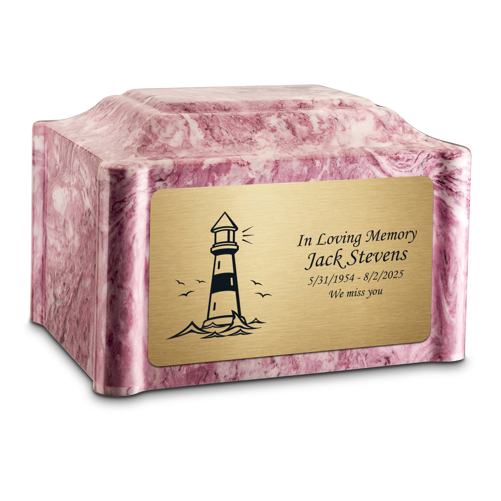 Adult Devotion Lighthouse Wild Rose Cultured Marble Urns for Ashes