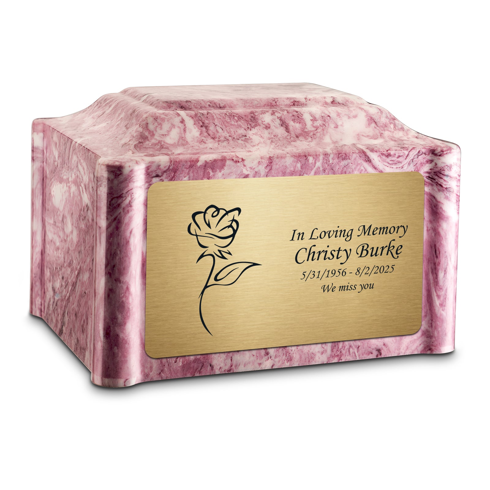 Adult Devotion Rose Wild Rose Cultured Marble Urns for Ashes