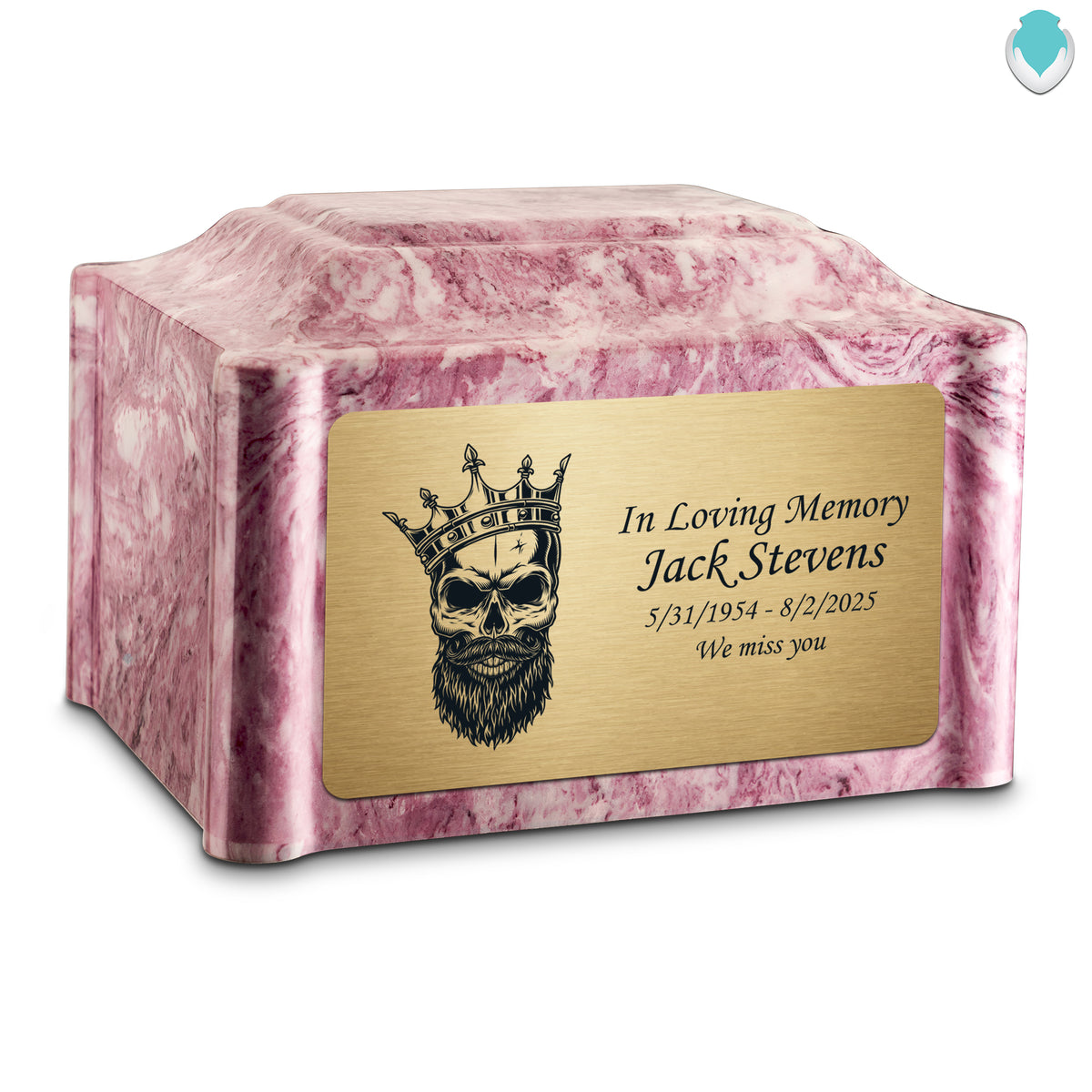 Adult Devotion Skull Wild Rose Cultured Marble Urns for Ashes