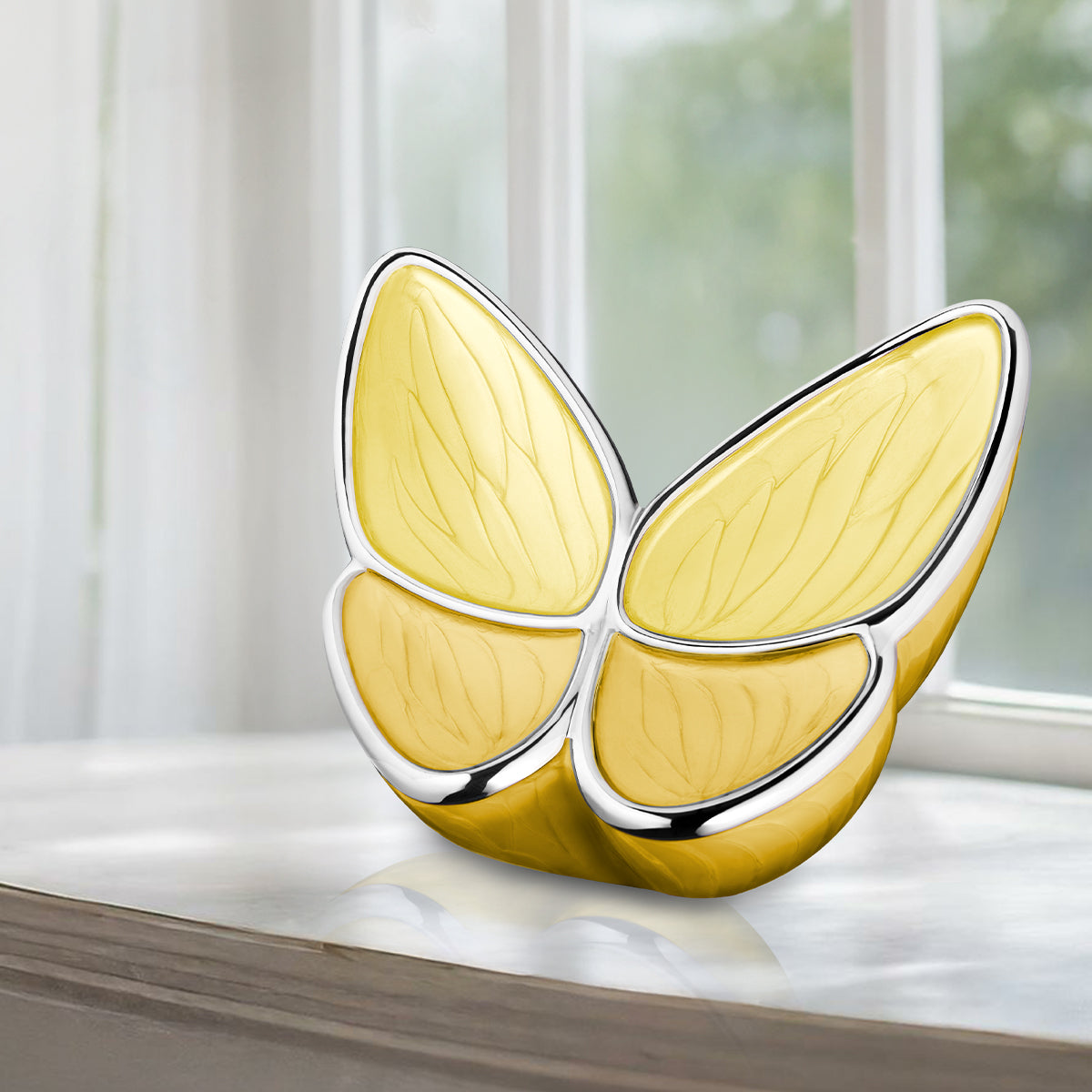 Adult Wings of Hope Butterfly Pearl Yellow Cremation Urn