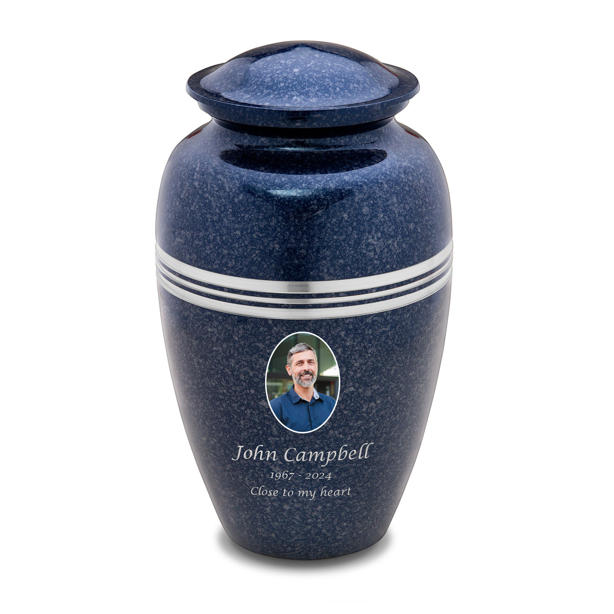 Adult Speckled Indigo Portrait Cremation Urn