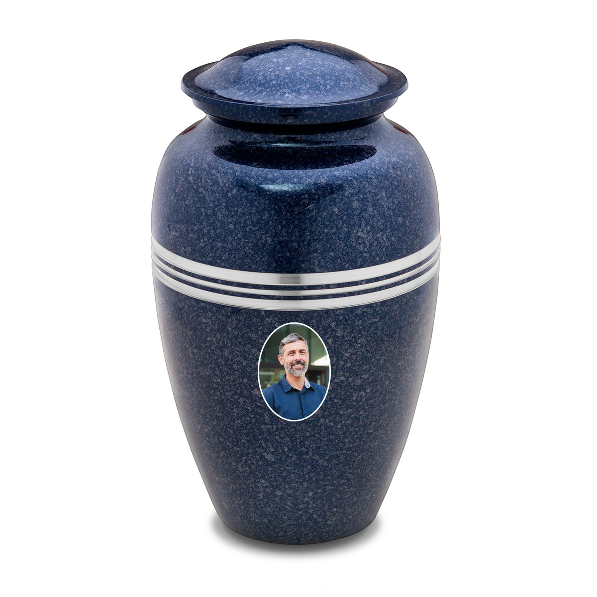 Adult Speckled Indigo Portrait Cremation Urn