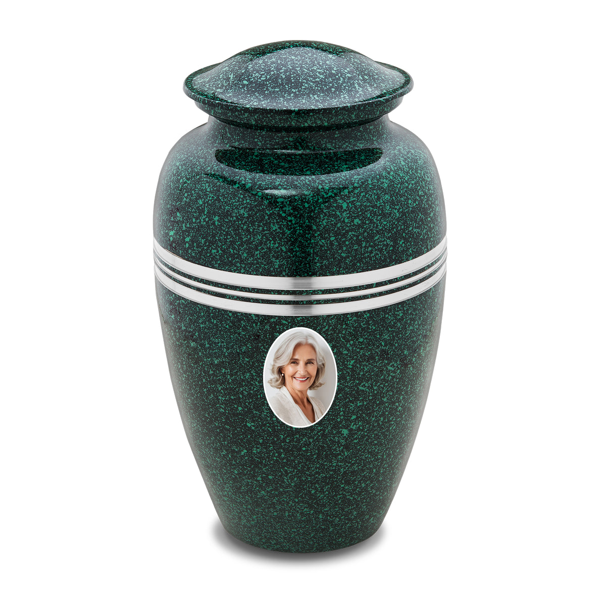 Adult Speckled Emerald Portrait Cremation Urn - COMFORT by LoveUrns