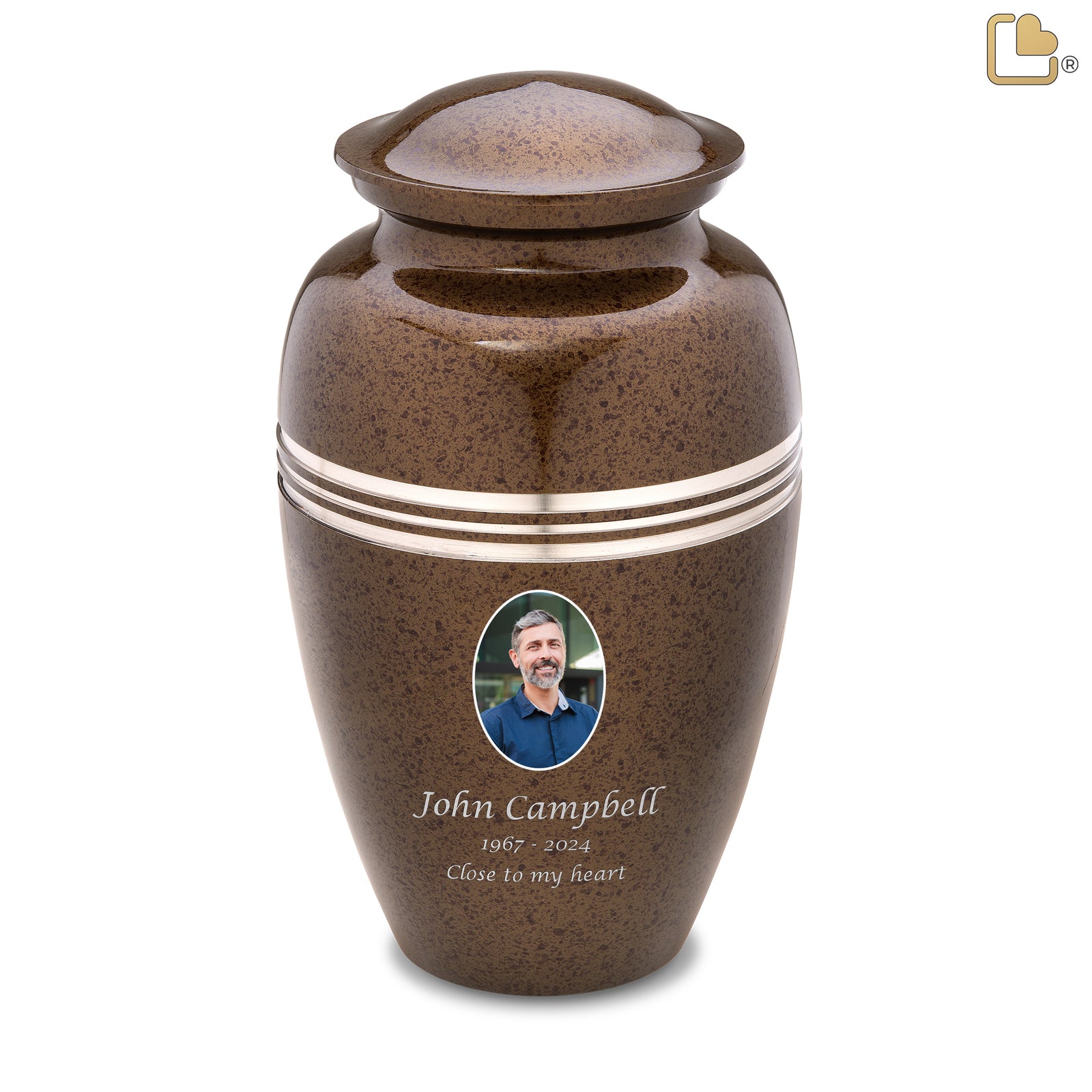 Adult Speckled Auburn Portrait Cremation Urn - COMFORT by LoveUrns