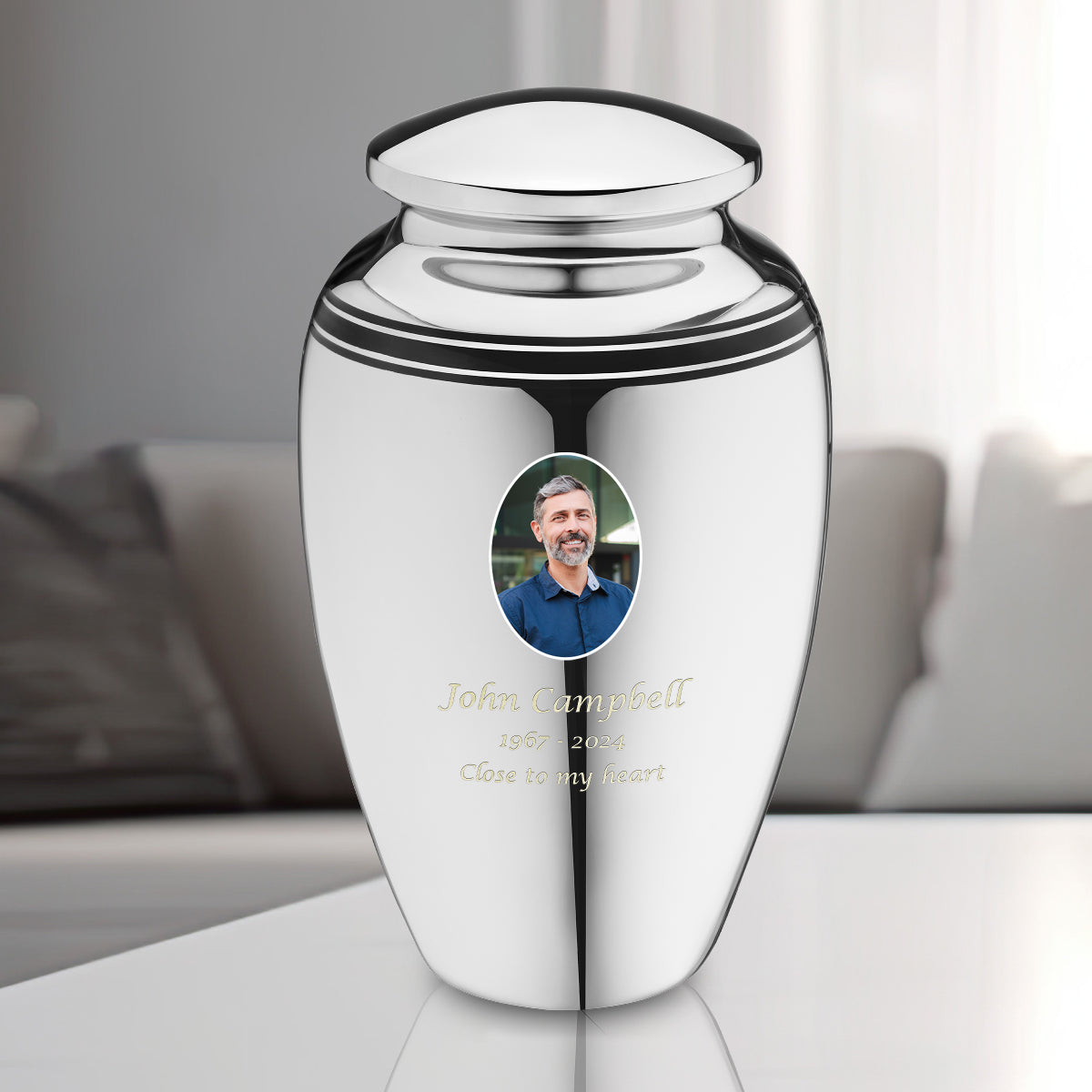 Adult Art Deco Portrait Cremation Urn