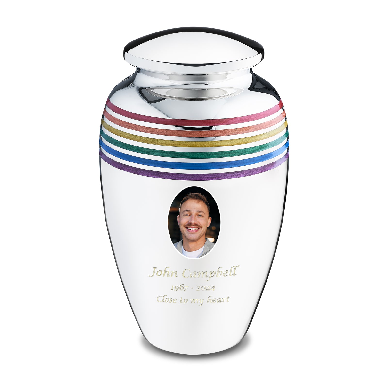 Adult Pride Portrait Rainbow Cremation Urn