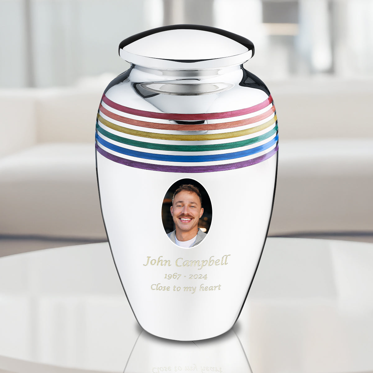 Adult Pride Portrait Rainbow Cremation Urn