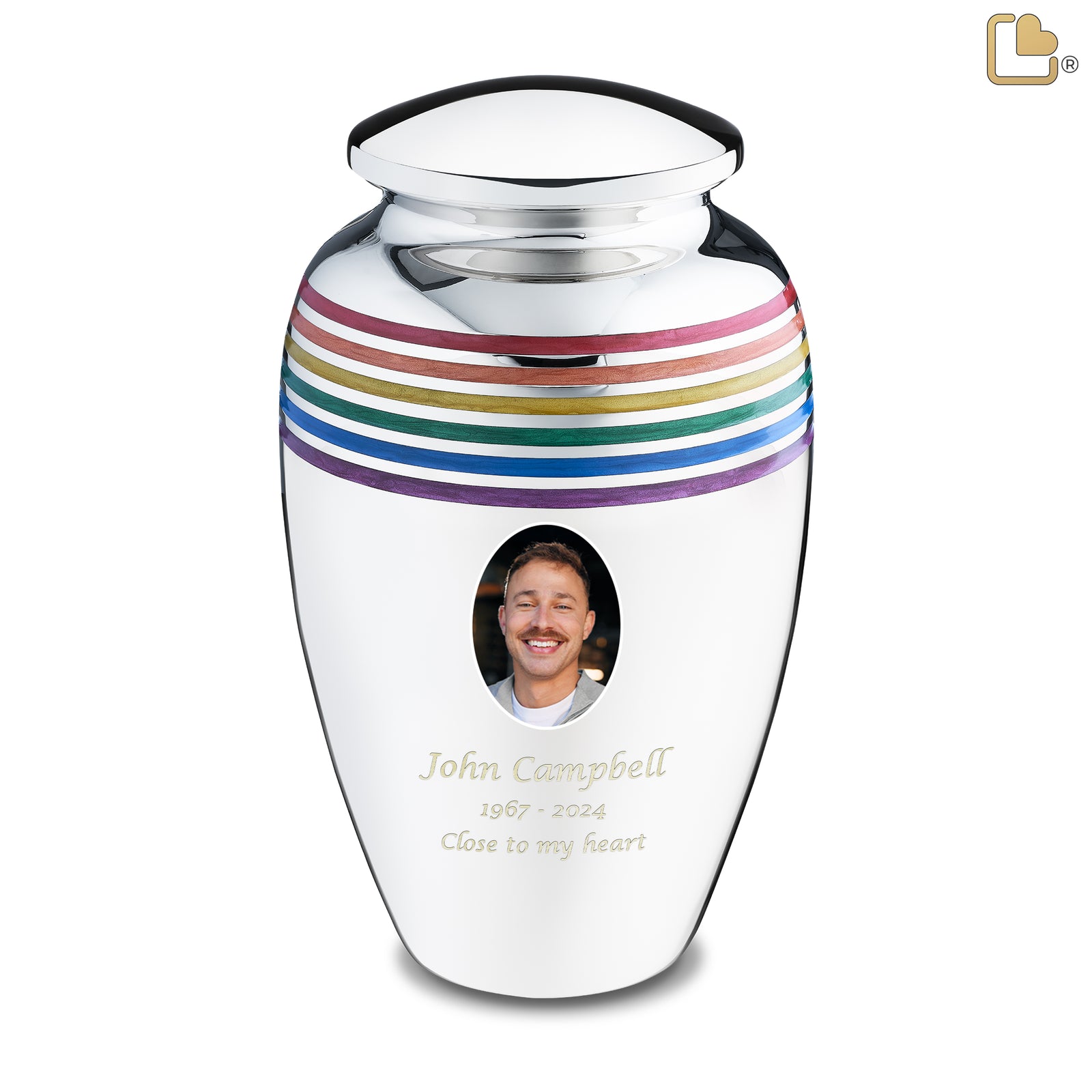 Adult Pride Portrait Rainbow Cremation Urn