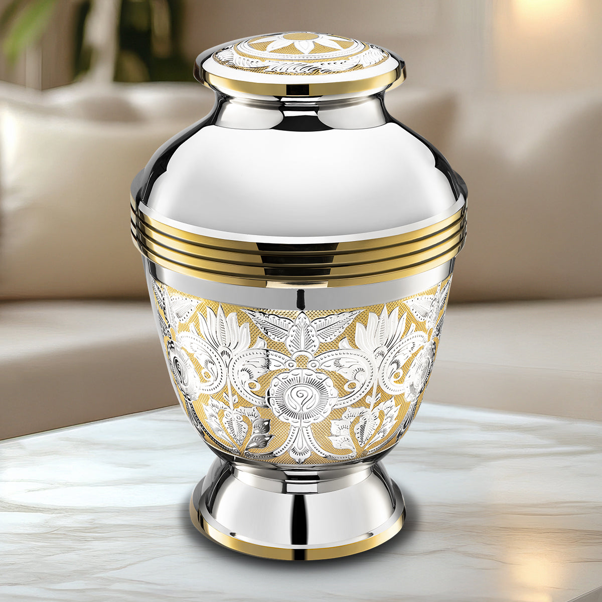 Adult Ornate Floral Cremation Urn - COMFORT by LoveUrns