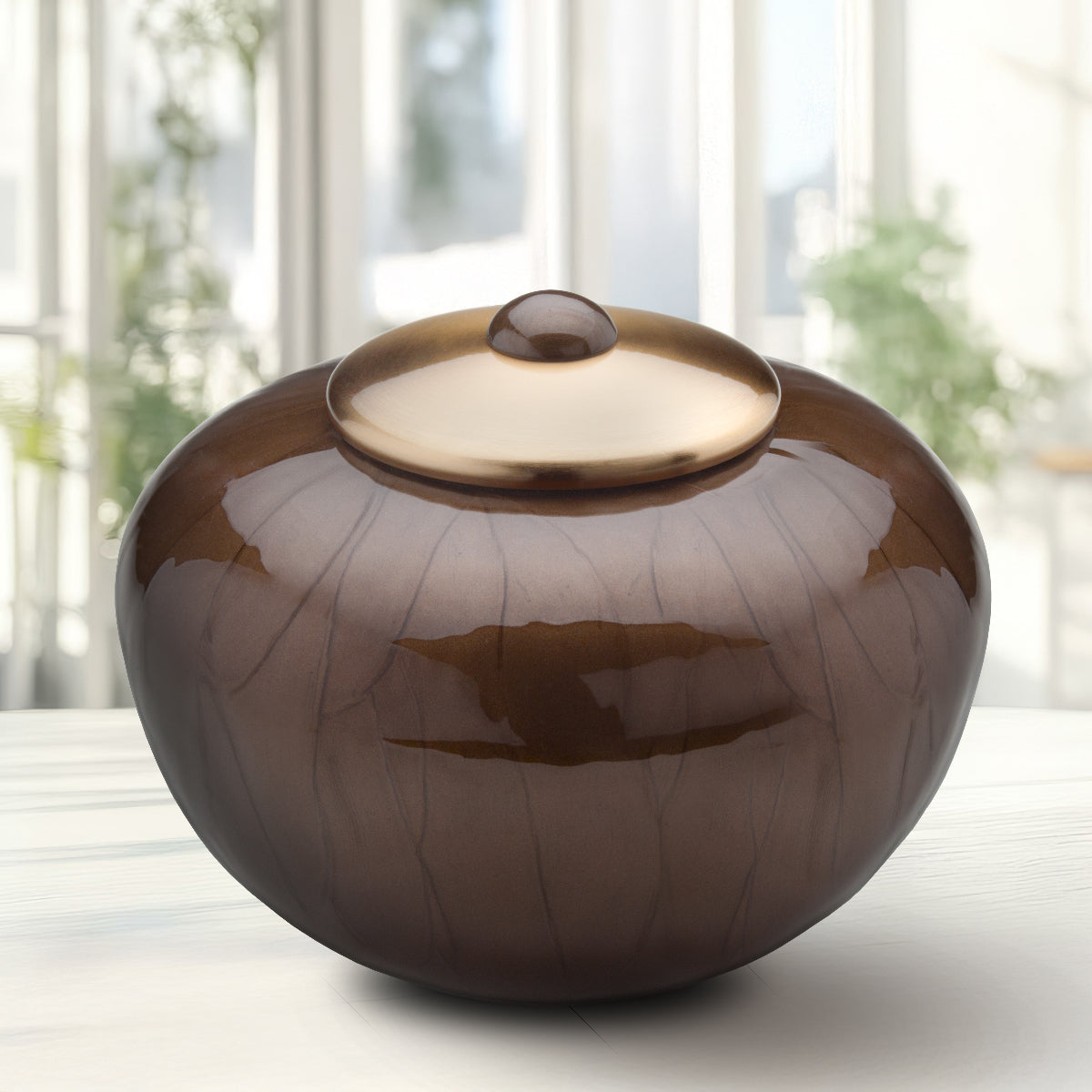 Adult Round Simplicity Bronze Cremation Urn