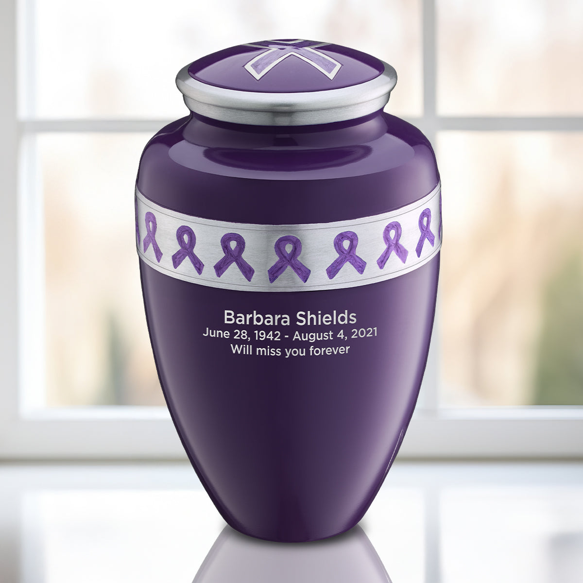 Adult Awareness Purple Cremation Urn
