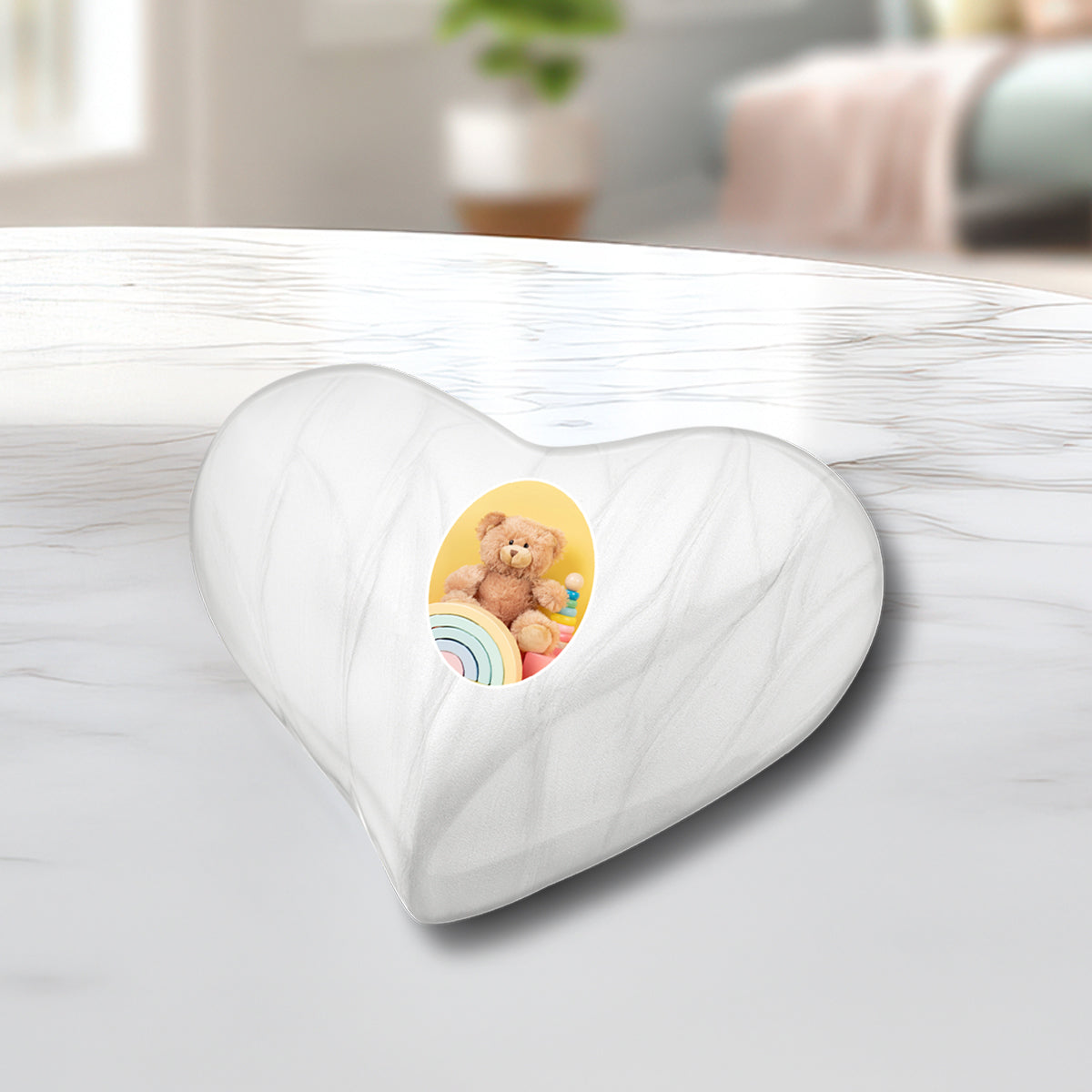Heart Portrait Pearl White Urn