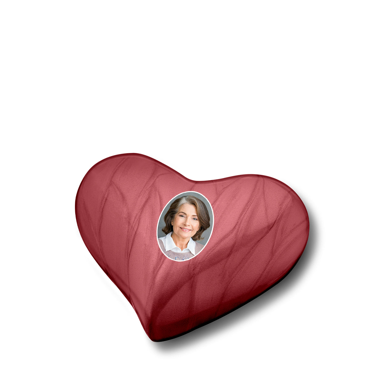 Heart Portrait Keepsake Urn Pearl Crimson