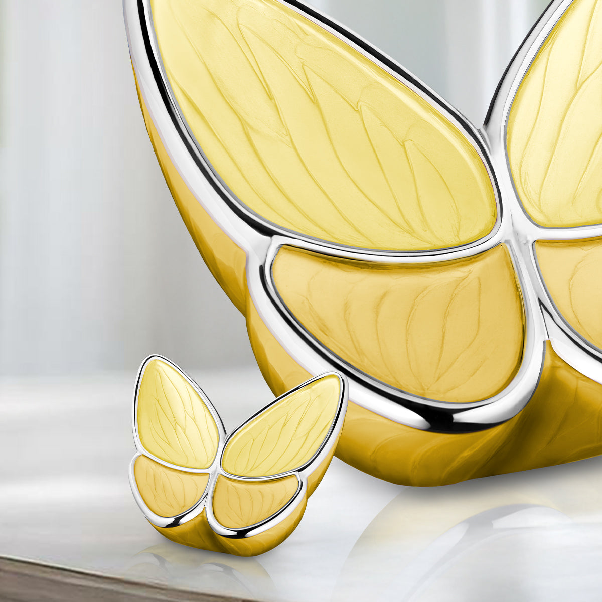 Keepsake Wings of Hope Butterfly Pearl Yellow Cremation Urn