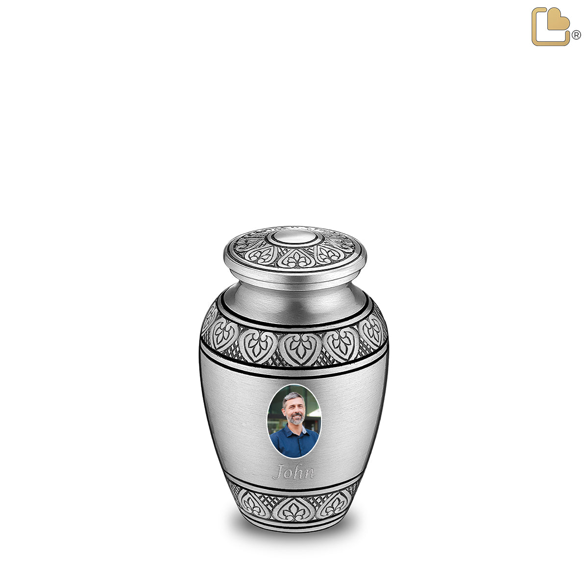 Keepsake Classic Pewter Portrait Cremation Urn - COMFORT by LoveUrns