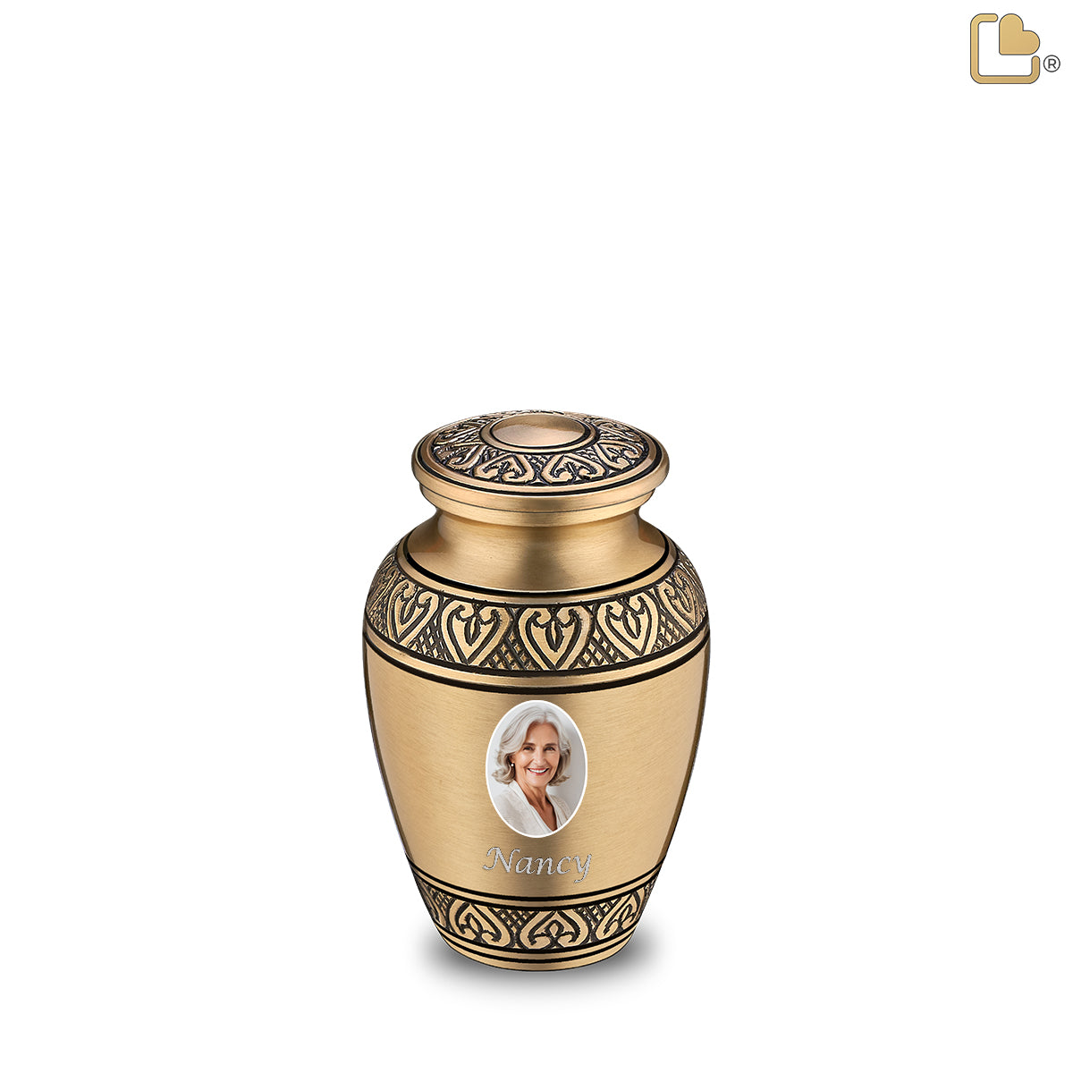 Keepsake Classic Gold Portrait Cremation Urn - COMFORT by LoveUrns