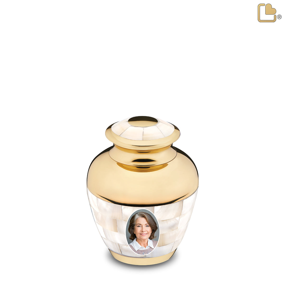 Keepsake Mother of Pearl Portrait Cremation Urn - COMFORT by LoveUrns