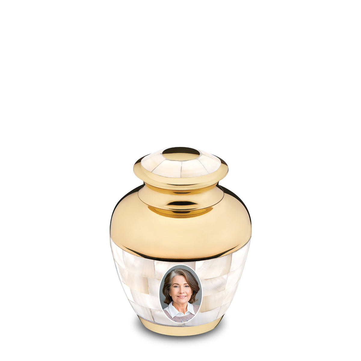 Keepsake Mother of Pearl Portrait Cremation Urn - COMFORT by LoveUrns