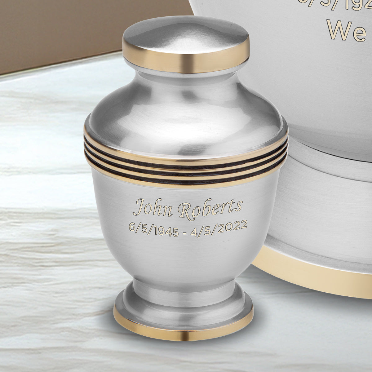 Keepsake Elegant Pewter Cremation Urn - COMFORT by LoveUrns