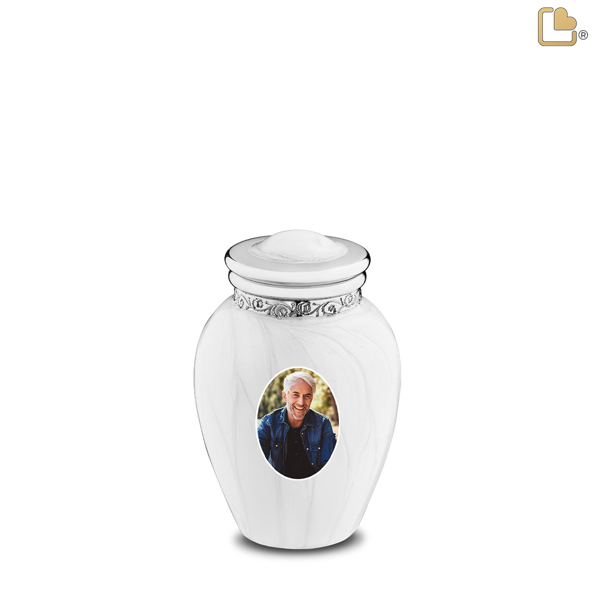 Keepsake Blessing Portrait Pearl Silver Cremation Urn