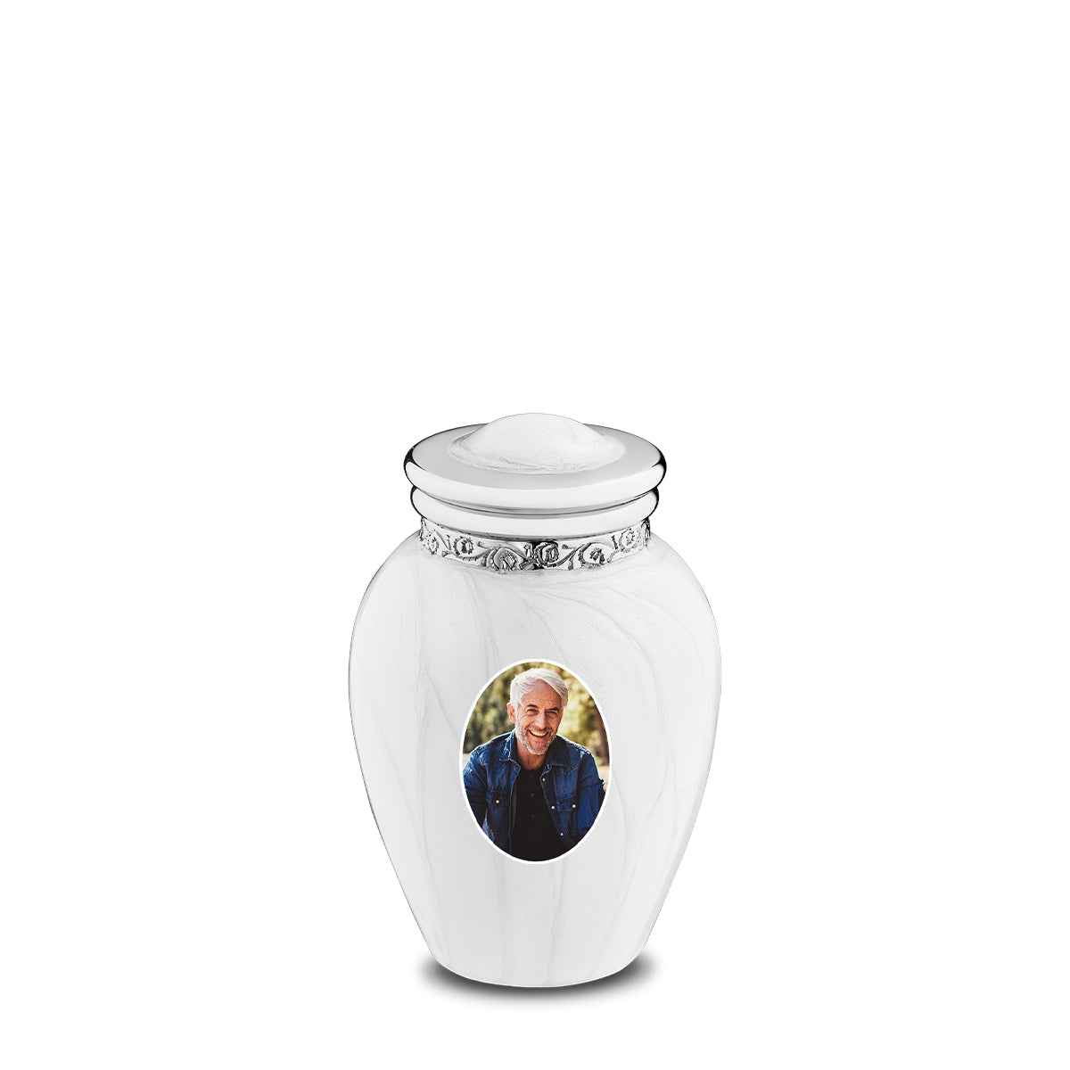 Keepsake Blessing Portrait Pearl Silver Cremation Urn
