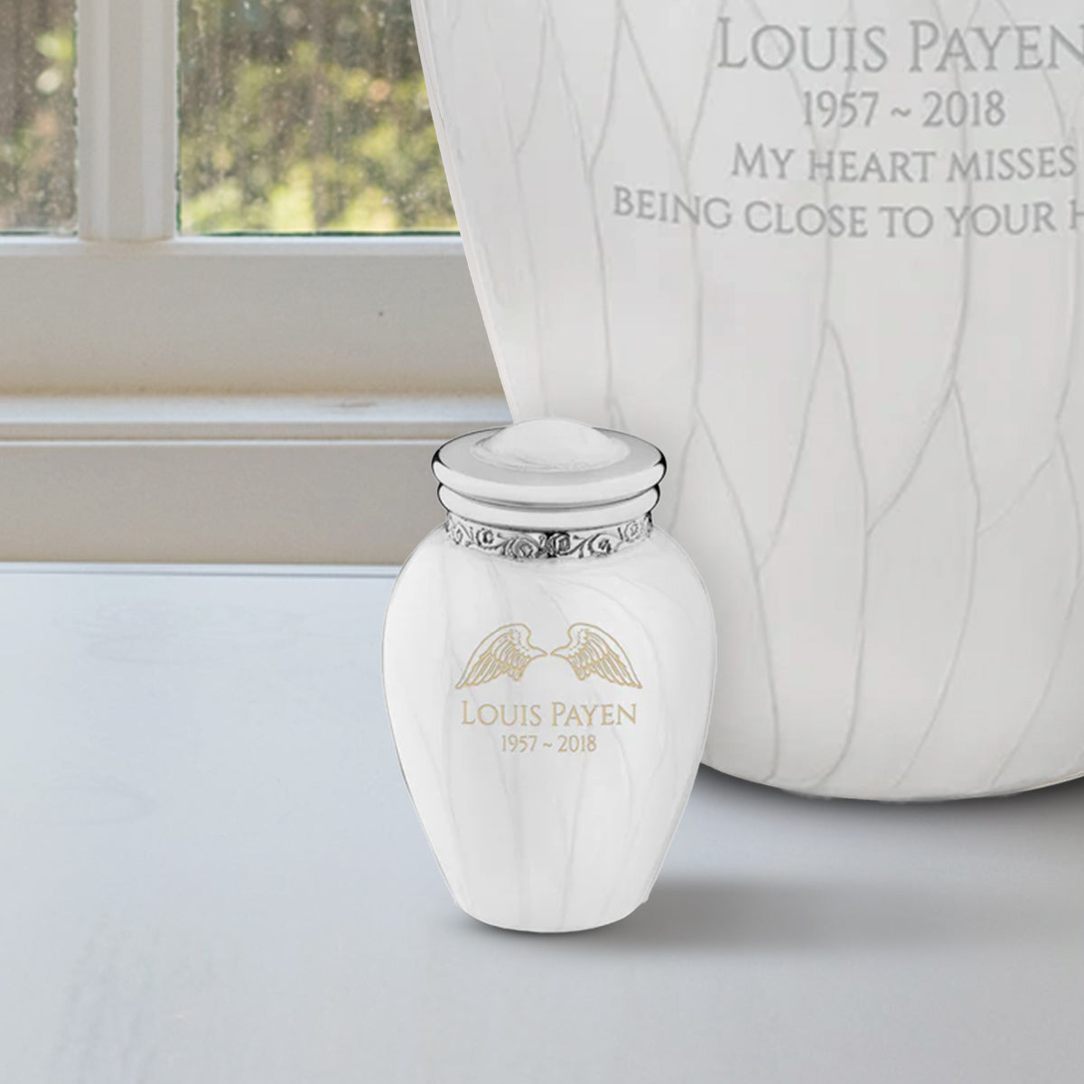 Keepsake Blessing Pearl Silver Cremation Urn