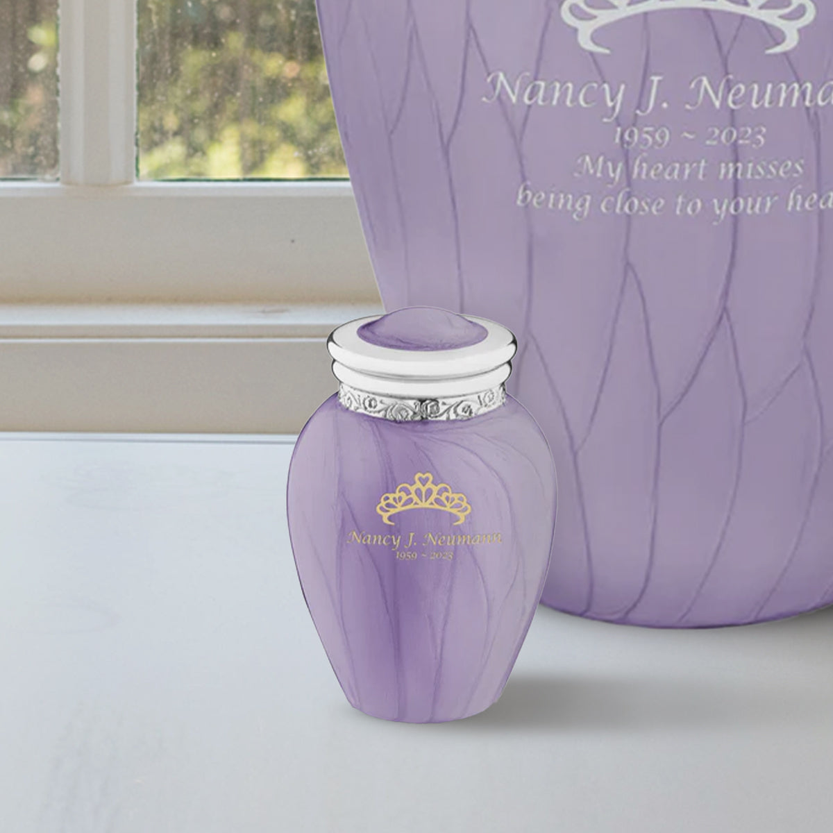 Keepsake Blessing Pearl Lavender Cremation Urn
