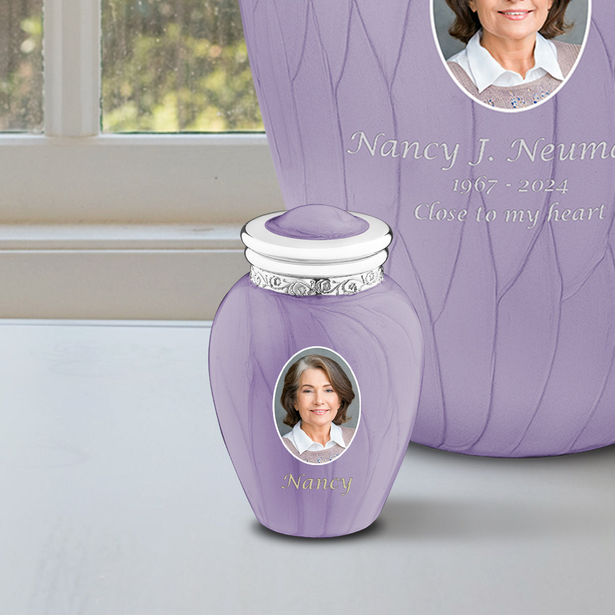 Keepsake Blessing Portrait Pearl Lavender Cremation Urn