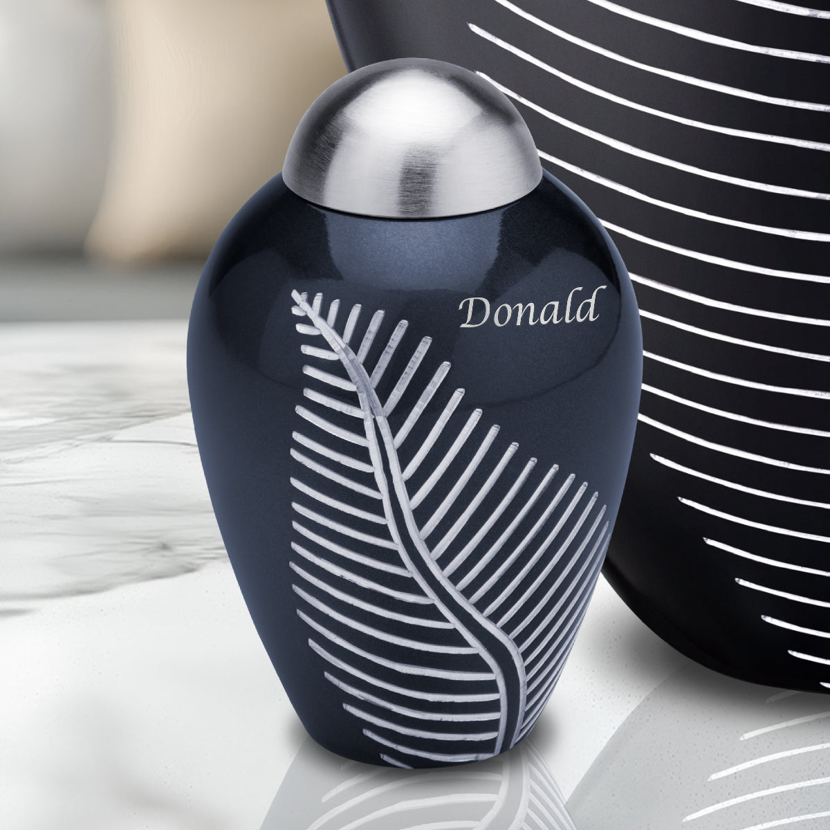 Keepsake Midnight Leaf Cremation Urn - COMFORT by LoveUrns