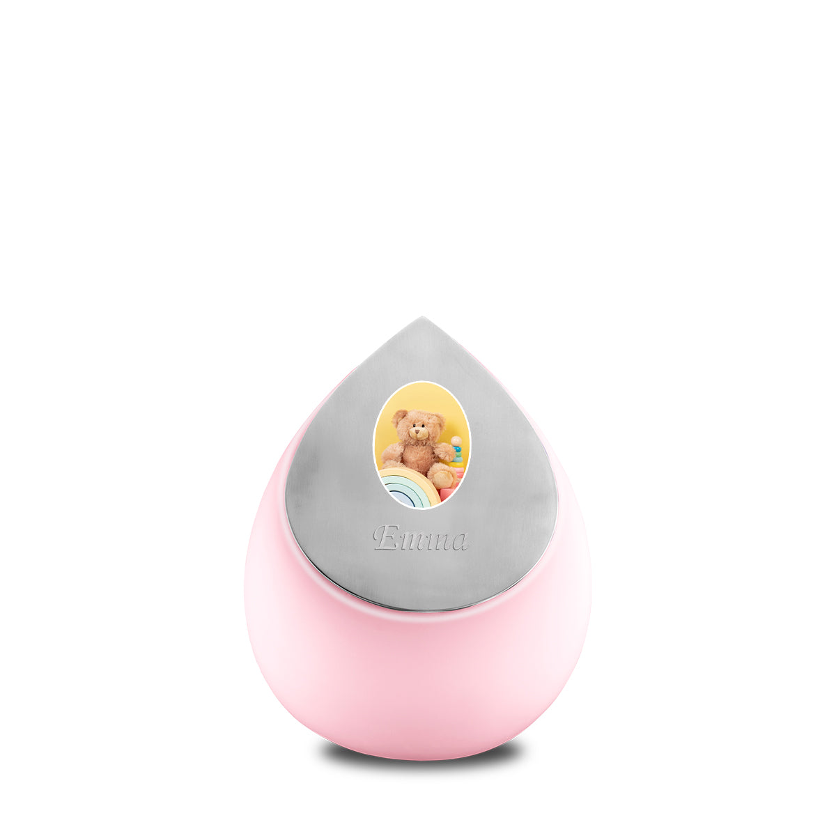 Drop Keepsake Portrait Urn Pink & Bru Pewter