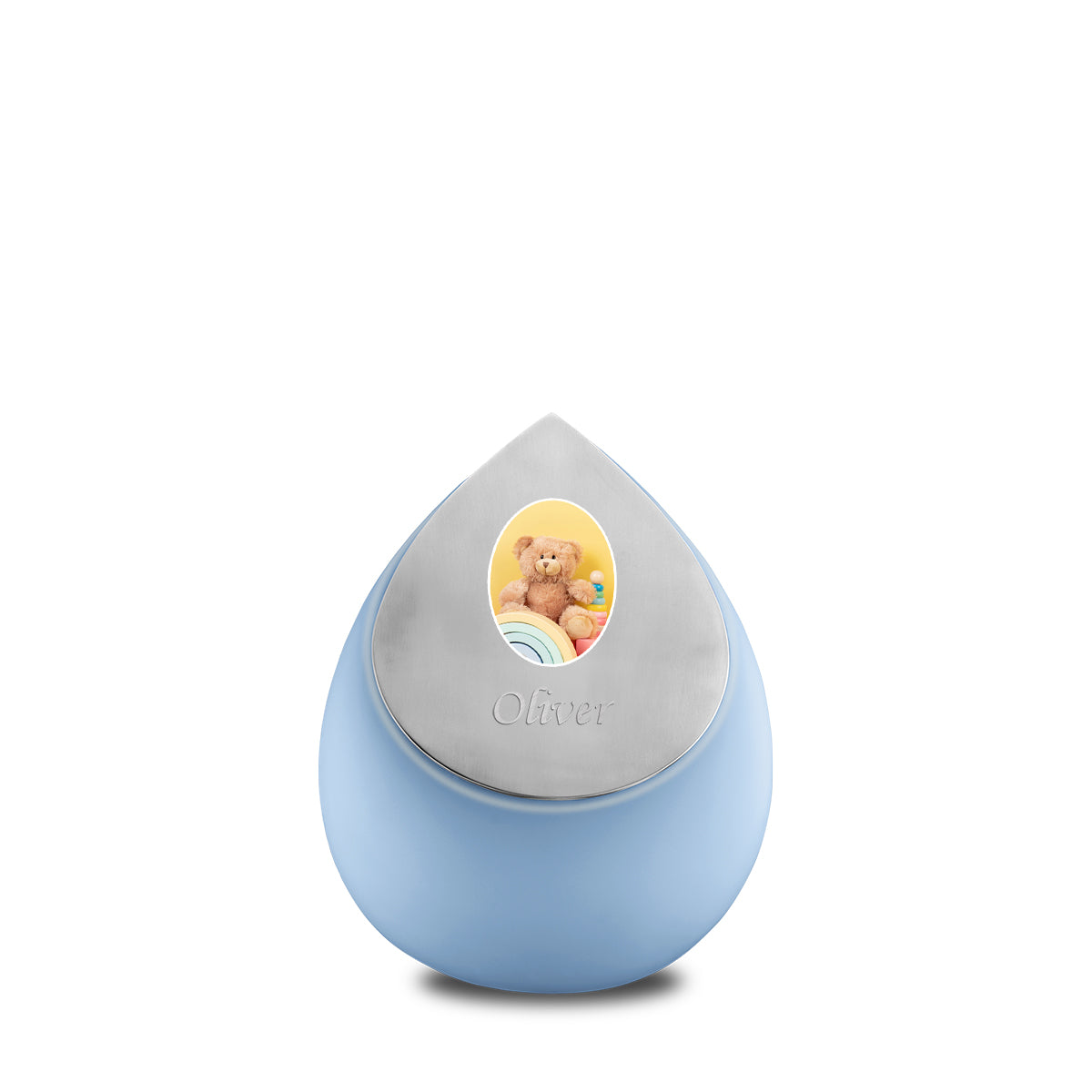 Drop Keepsake Portrait Urn Blue & Bru Pewter
